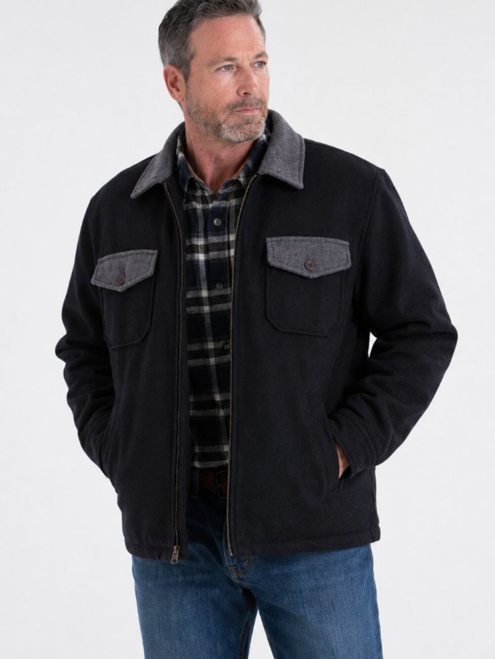 Legendary Whitetails Men's Berber Black Lined Wool Coat Size XL